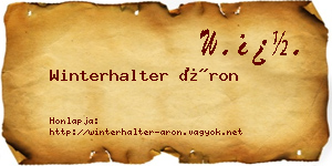Winterhalter Áron névjegykártya