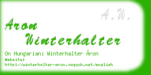 aron winterhalter business card